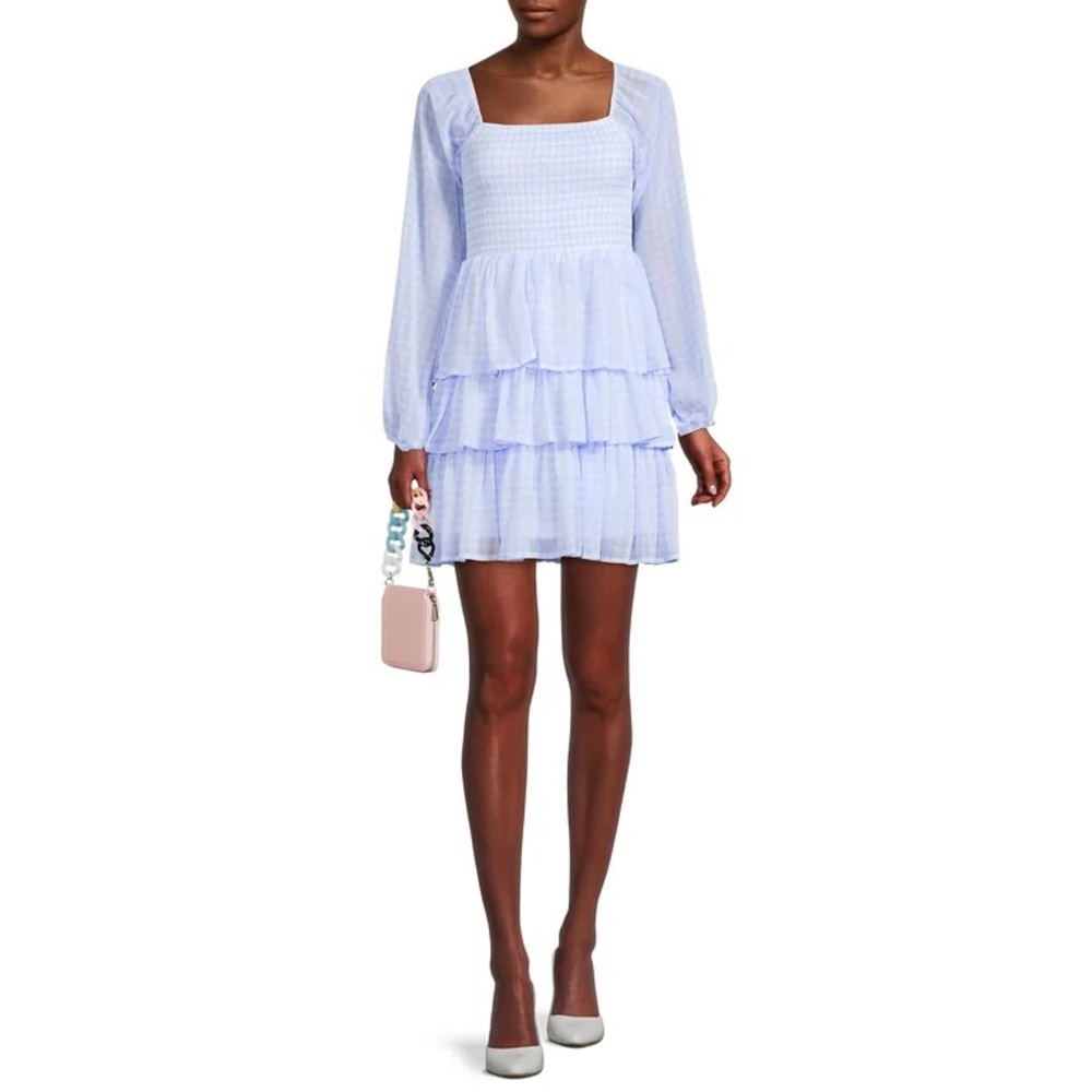 Madden NYC plaid light blue dress M